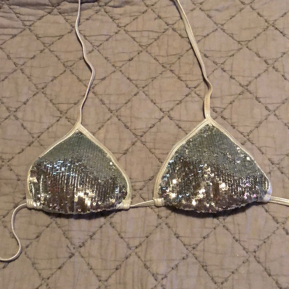 Sequin PINK bathing suit top
